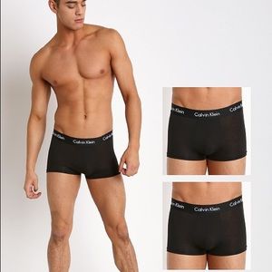 CALVIN KLEIN COTTON STRETCH LOW RISE TRUNK 3-PACK BLACK